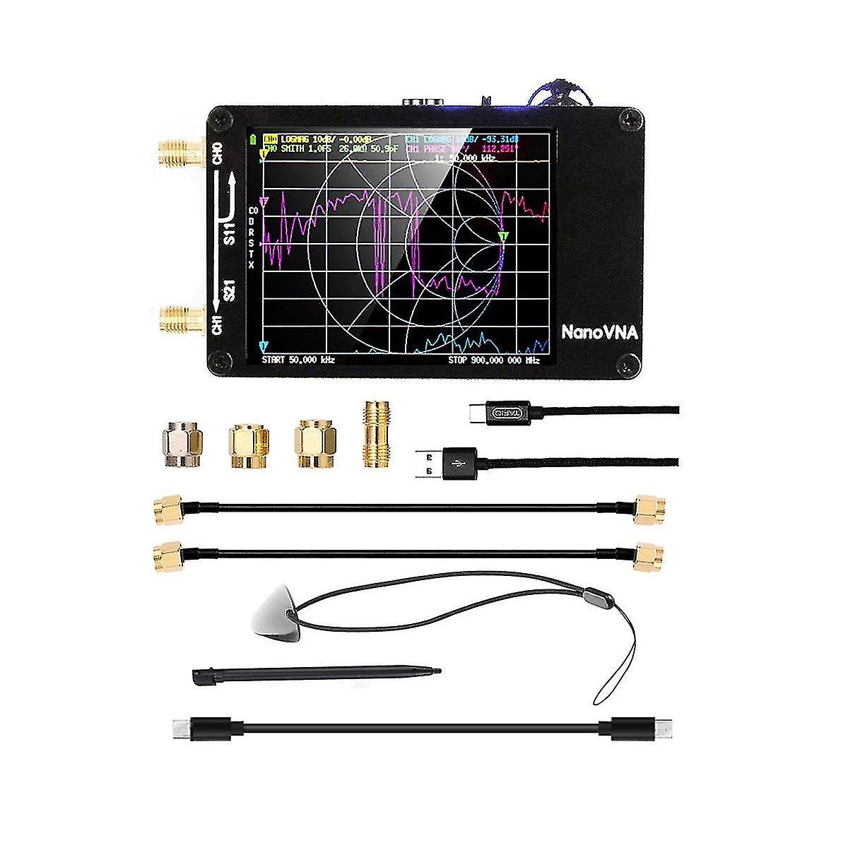 2023 New Nanovna-h Vector Network Antenna Analyzer 10khz-1.5ghz Mf Hf Vhf Uhf Slot Spectrum Tester
