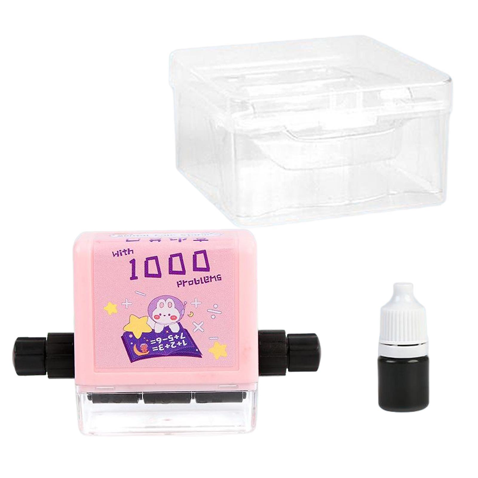 Math Roller Stamp Compact Kids Educational Toy Roller Digital Teaching Stamp Red