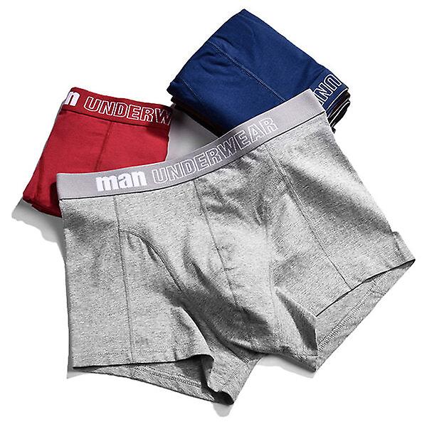Men's Cotton Breathable Mid-rise U Convex Boxers - Pure Color Casual Underwear