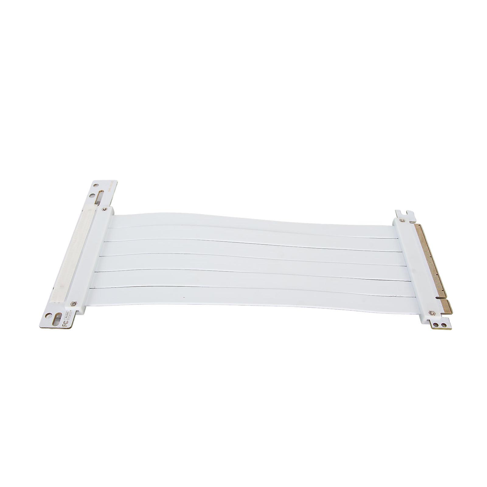 PCIE 3.0 X16 Riser Cable 40cm High Speed Flexible Extender 90 Degree Extension for Graphics Card, White, Vertical GPU Mount Adapter