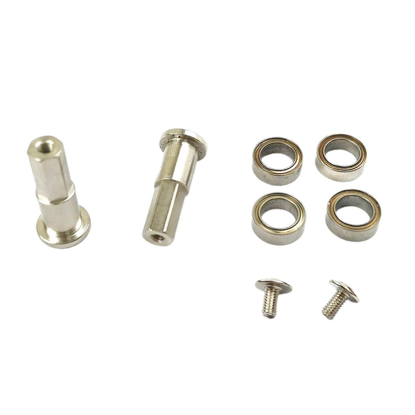 2x Alloy Wheel Axle with Bearing for 1:10 WPL D12 Trucks Replacement Parts Silver