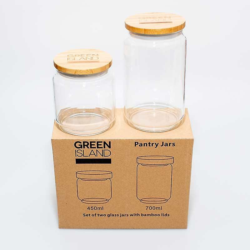 Glass Pantry Jars - Set Of 2
