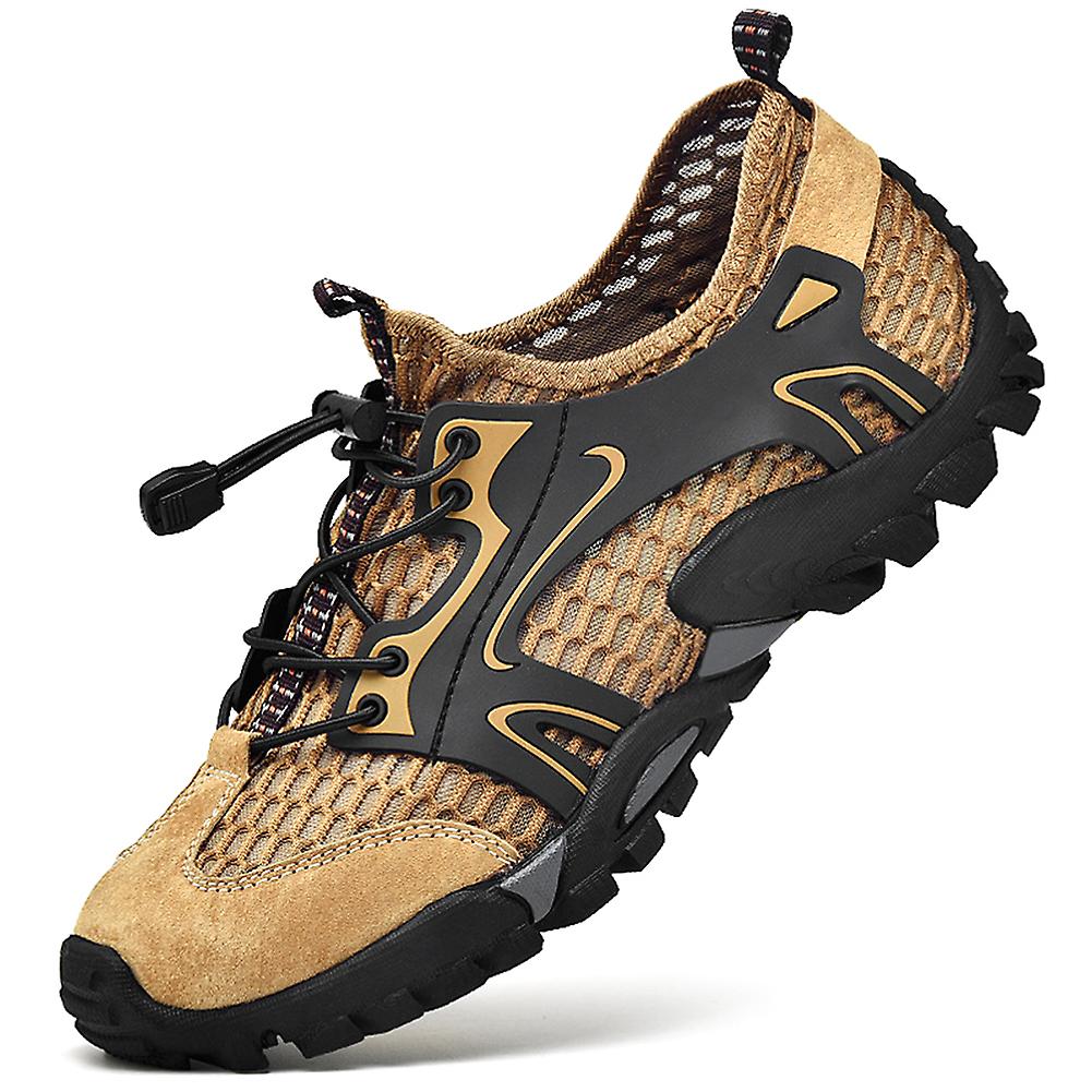 Herre udendørs sneakers vandsko Mesh Åndbar slip på lejligheder Afslappet skridsikker vandring