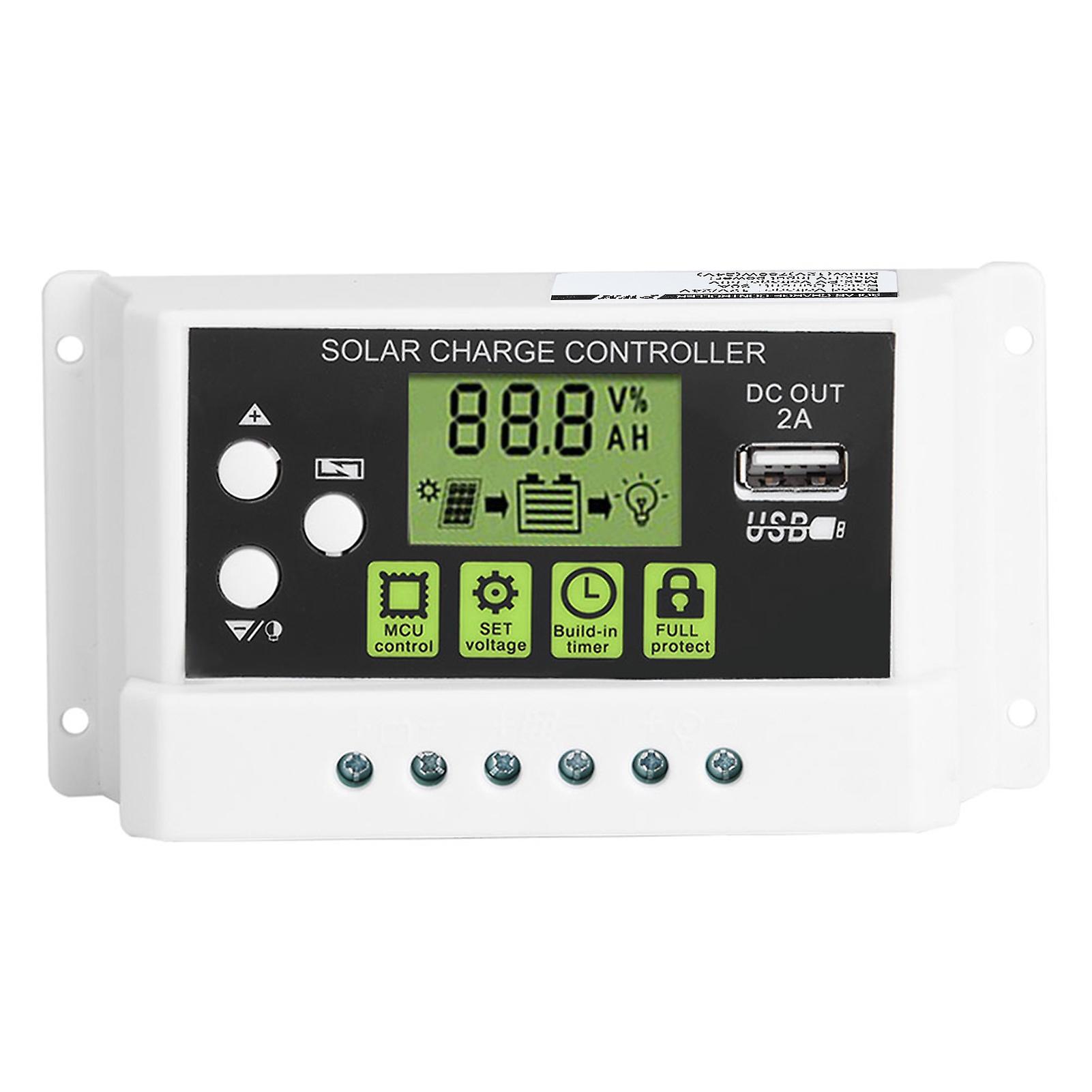 PWM Intelligent Solar Charge Controller Regulator LCD Display USB Output 12V 24V 10A (KYZ-30A)