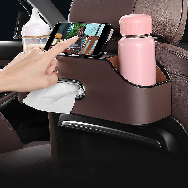 Car Seat Back Organizer With Cup Holder,tissue Box, And Cell Phone Holders Car