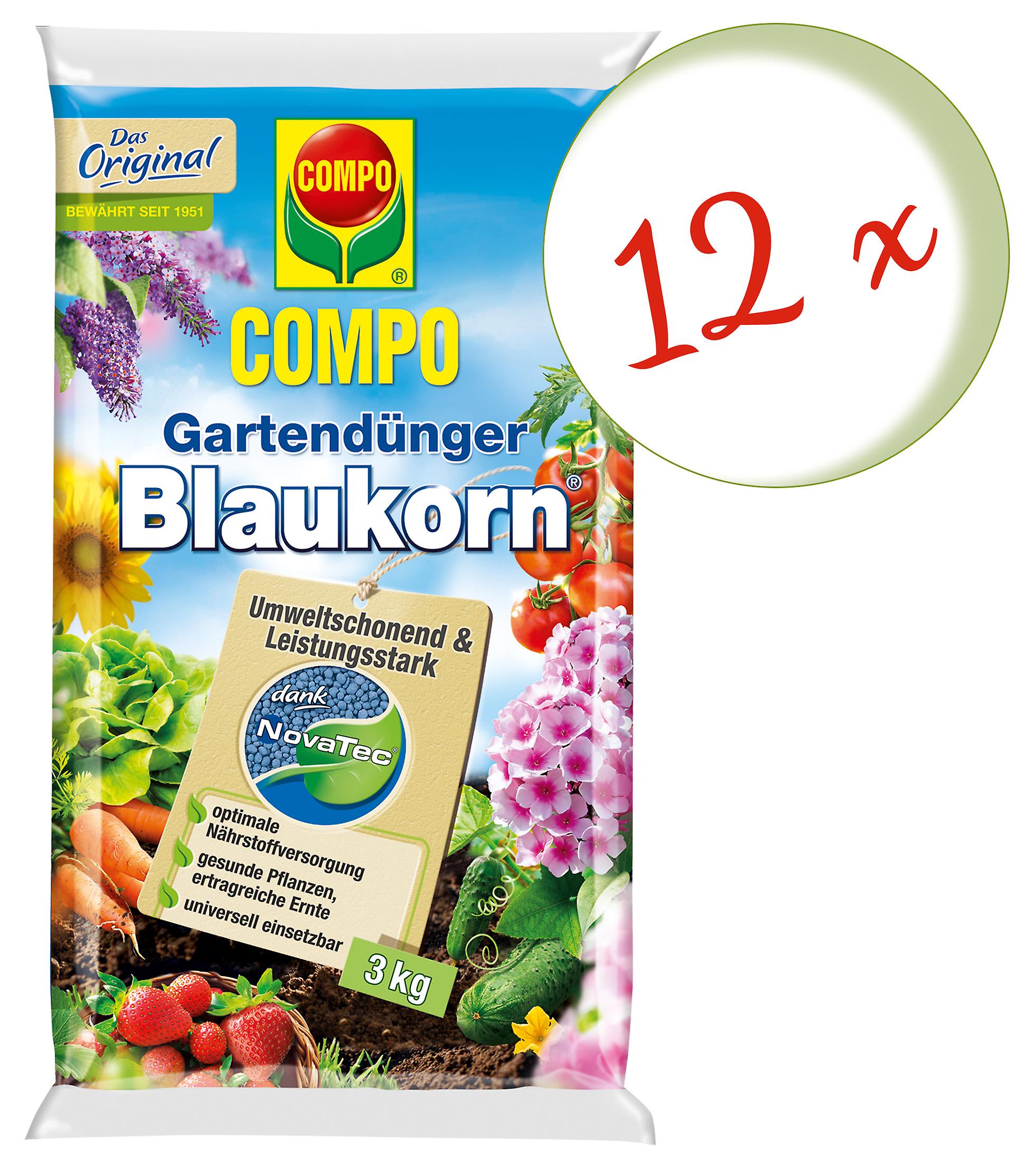 12 x λίπασμα κήπου COMPO Μπλούκορν® ΝόβαTec® 3 kg
