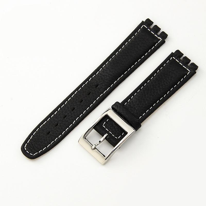 For Swatch Genuine Leather Strap YCS YAS YGS Bracelet 17mm Concave