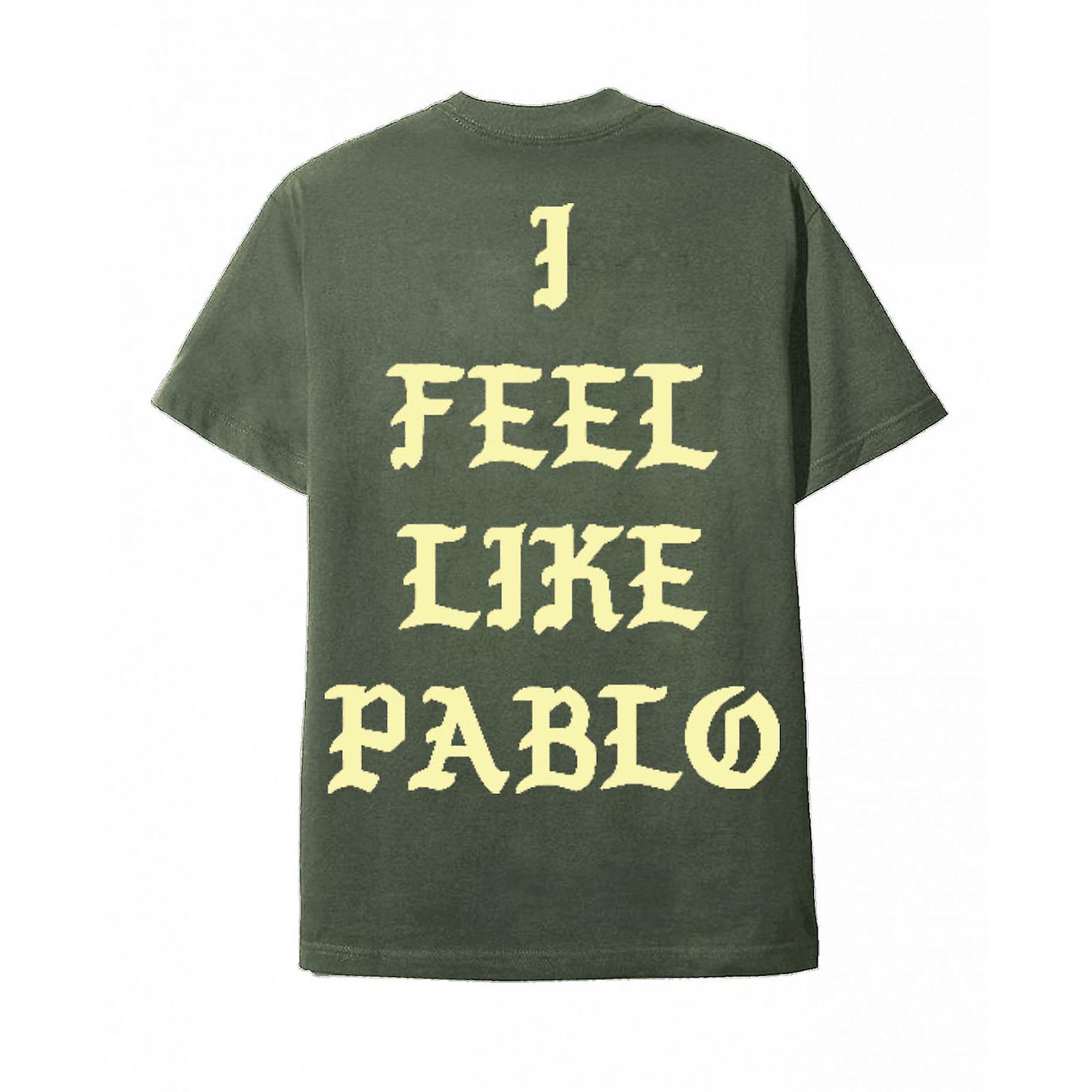 Rockshark Men's Green Yeezus Tour I Feel Like Pablo T Shirt Medium