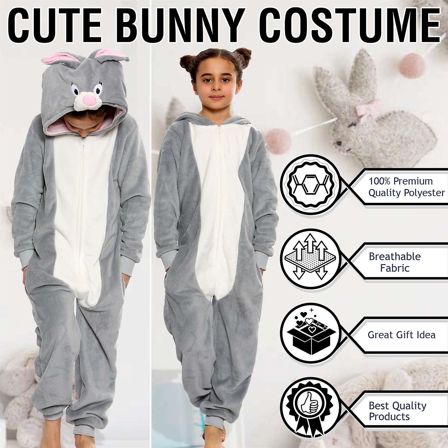 A2Z 4 Kids Girls Boys Bunny Costume Jumpsuits Soft Plush Fleece