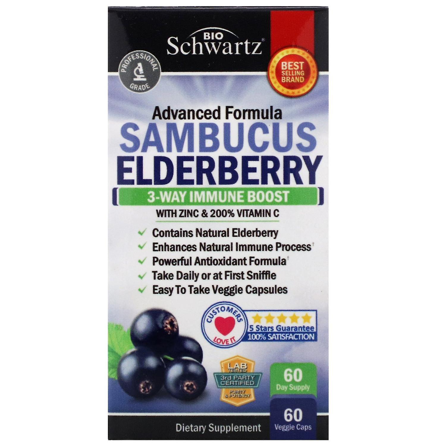 BioSchwartz, Advanced Formula Sambucus Elderberry, 60 Veggie Caps
