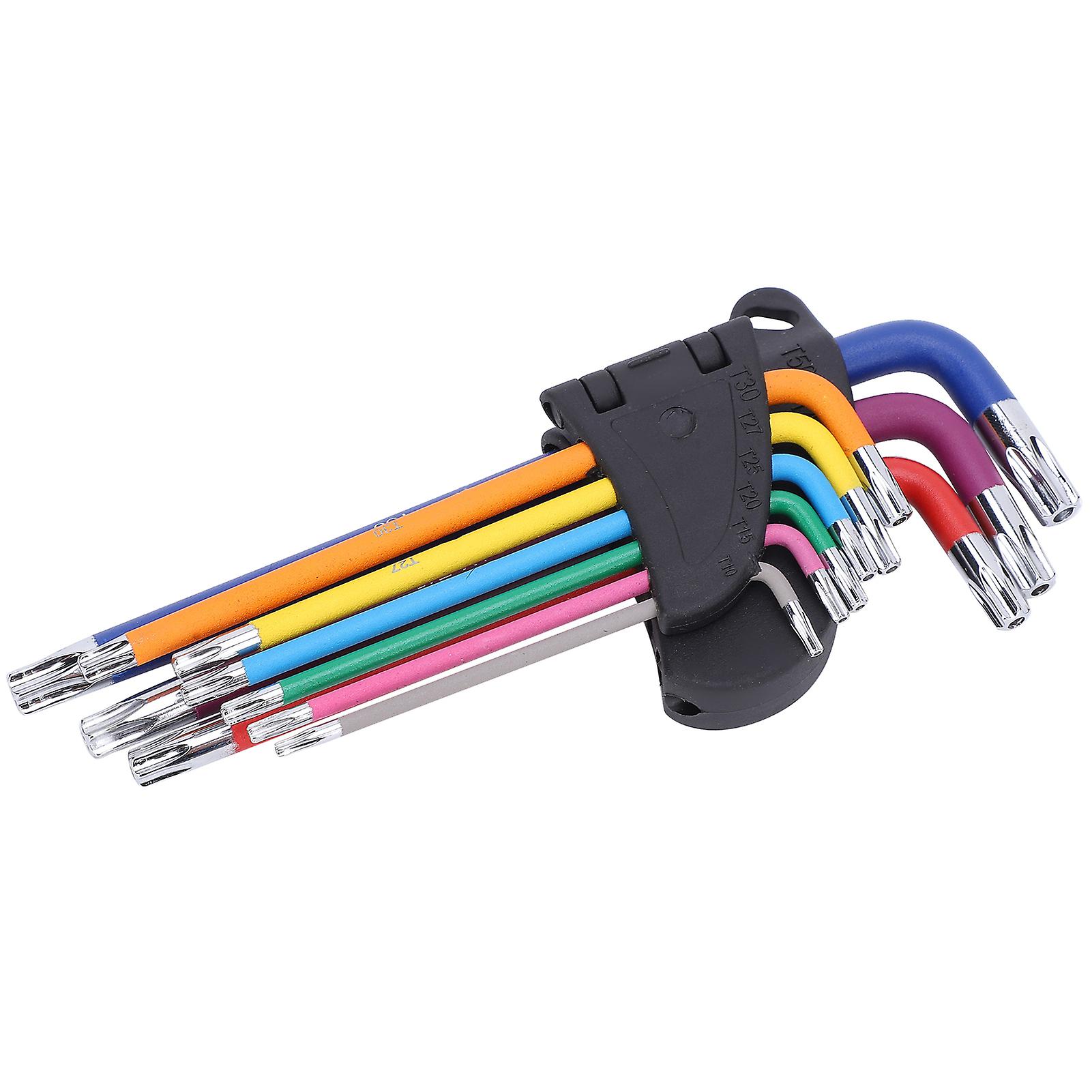 9PCS Star Shaped Hex Socket Wrench Set Multicolor Hex Key Tools Set Spanner Repair Accessory