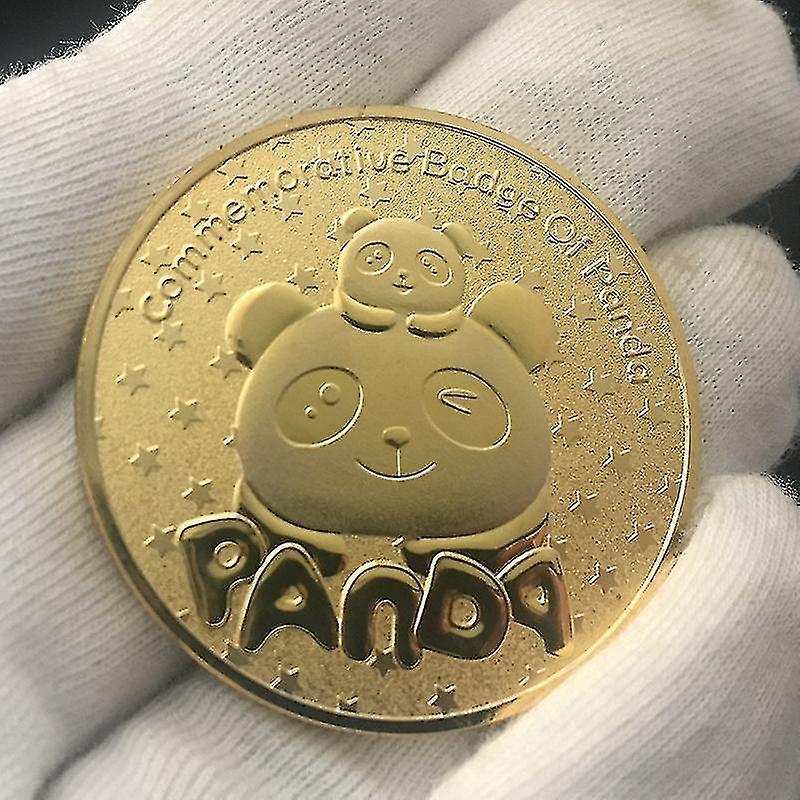 الباندا مطلي بالذهب مجموعة العملات التذكارية العملة الذهبية الإغاثة الحيوانية ميد