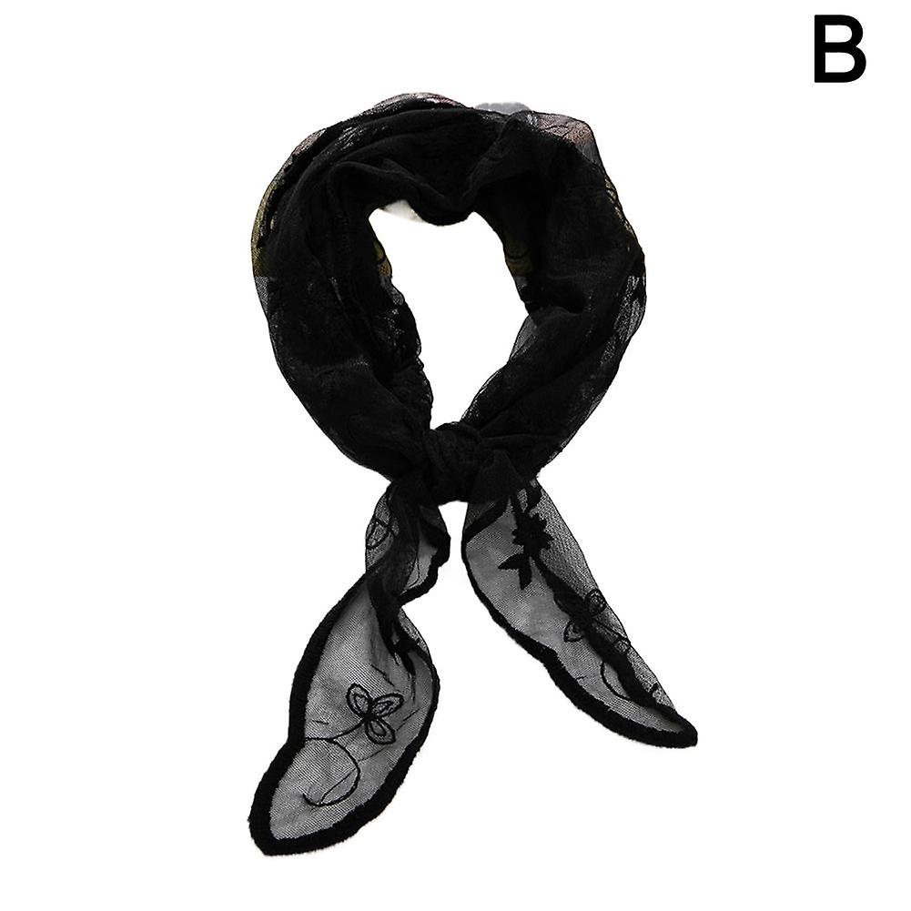 女性の狭い長いスカーフの花刺繍レーススカーフかわいい甘いアクセサリー