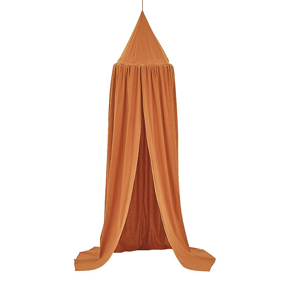 Brown Canopy Sheer Bedframe Mosquito Net Round Canopy House Decoration for Children