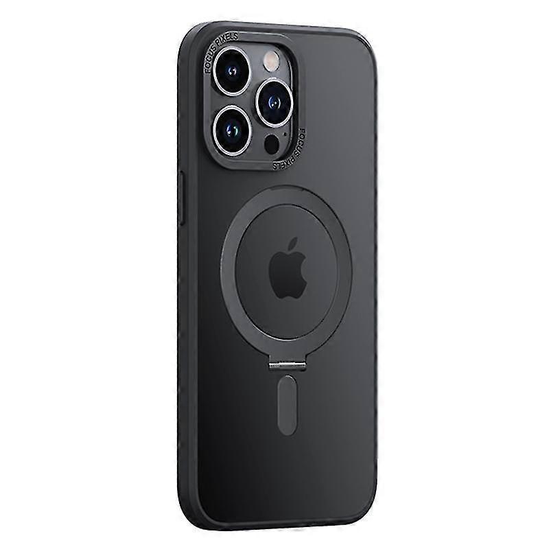 For iPhone 14 Pro Phone Case MagSafe,Electroplating Camera Frame Design PC+TPU Kickstand Cover