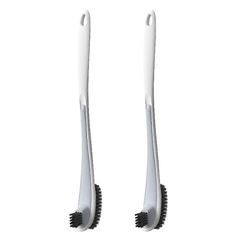 2 pakkausta kaareva wc-kulhoharja ilman pidintä kylpyhuoneeseen - wc-harja kestävä vanteen alla kotitalouksien puhdistusharjat