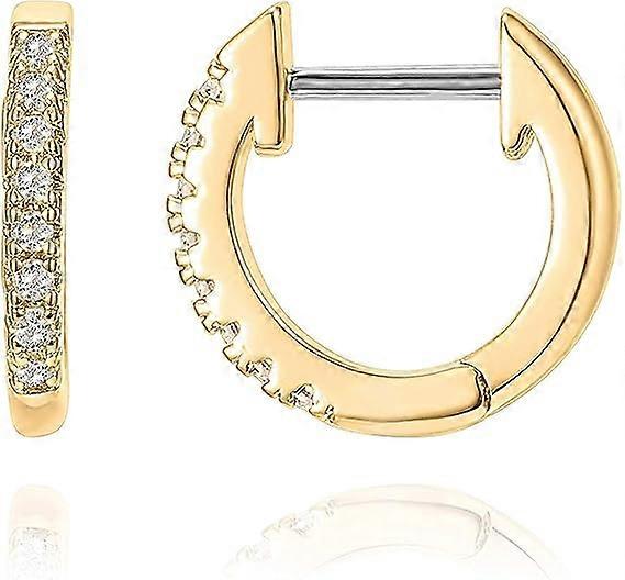 Gold Plated Cubic Zirconia Cuff Earrings  Stud