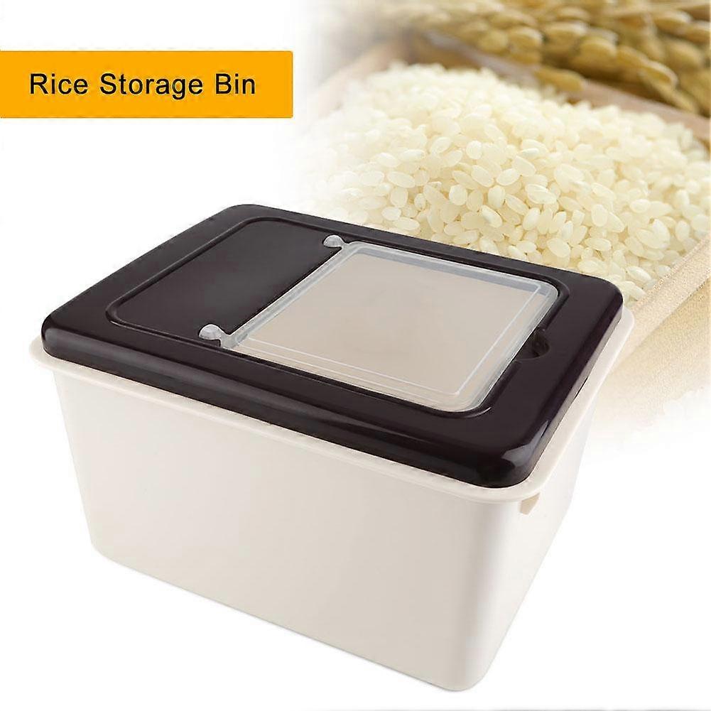 10kg kitchen square grain storage bucket (brown)