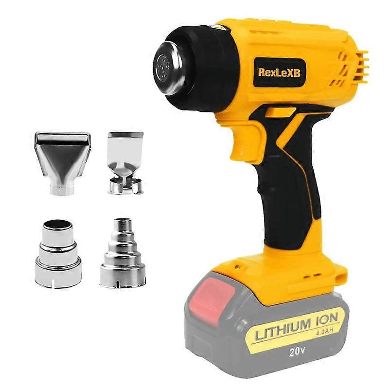 Electric With 4 Nozzles Heat Shrink Wrapping Cordless Handheld Hot Air Gun Fit For 20v Battery (no Battery)