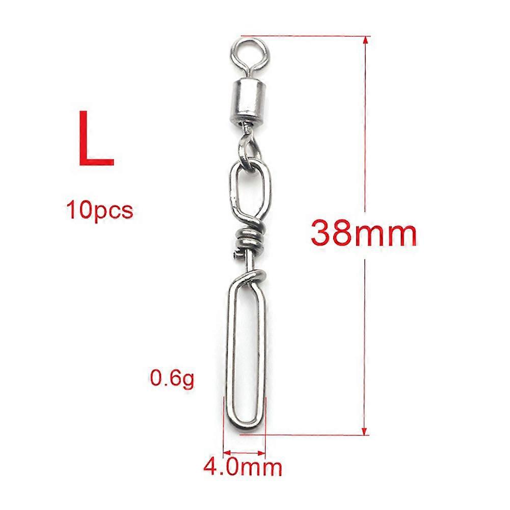 10pcs Long Line Clip Snap With Rolling Swivel Lock Snap Connector Tackle Tool Rolling Swivel For Fishhook Lure Fishing Accessory