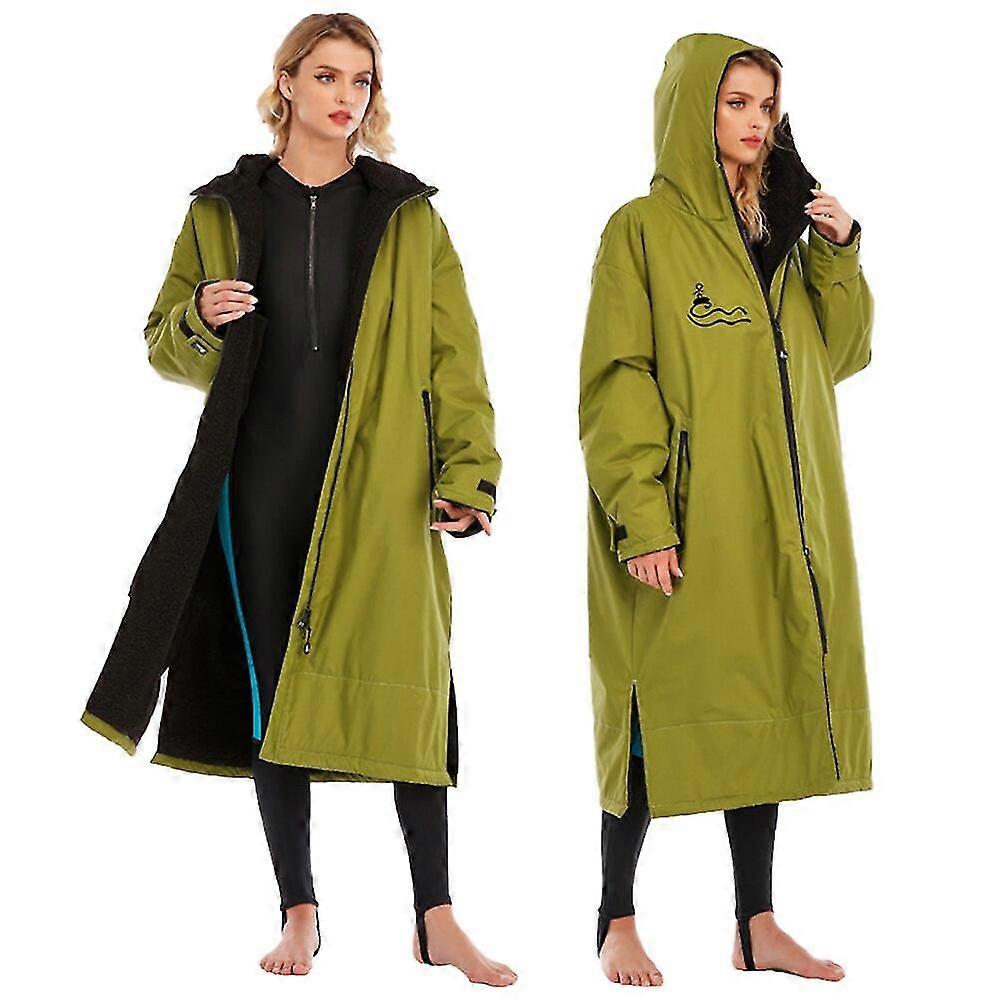 Jianghuo Surf Changing Robe Utomhus Vattentät Microfiber Tygjacka Hooded Cloak Beach Surf Pool Foder Anorak Regnrock Unisex Coat