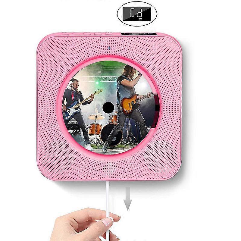 Cd Player Hanging Bluetooth Household Pull Wire Switch Design English Portable Cd Player For Home School Pink