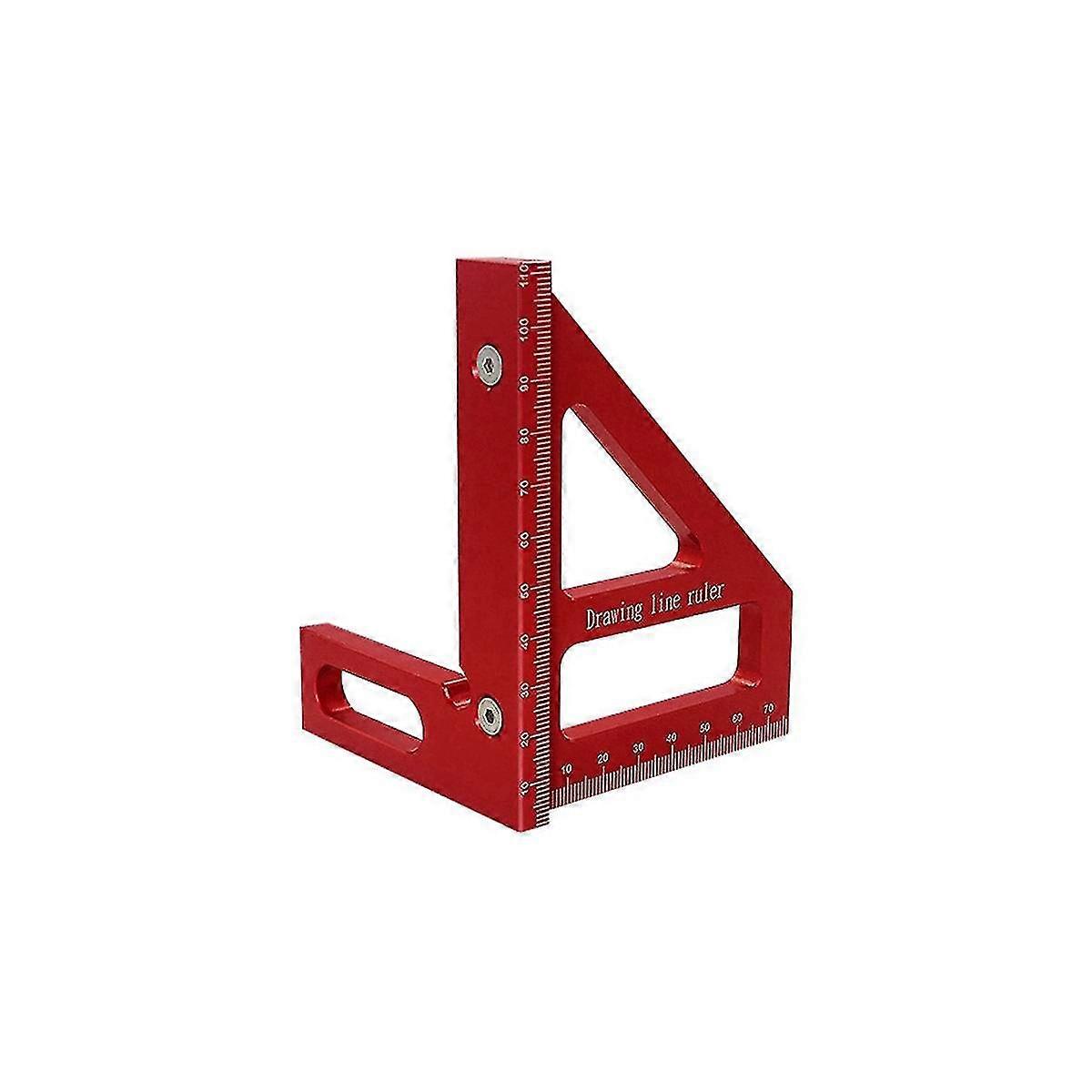 Multi-Angle Metric Woodworking Ruler Line Drawing Ruler Angle Ruler Woodworking Tool Line Drawing Tool Red