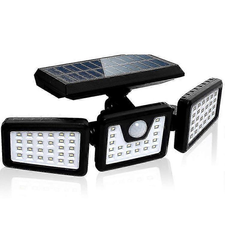 Solar Security Lights, 3 Head Motion Sensor Lights Adjustable 70led