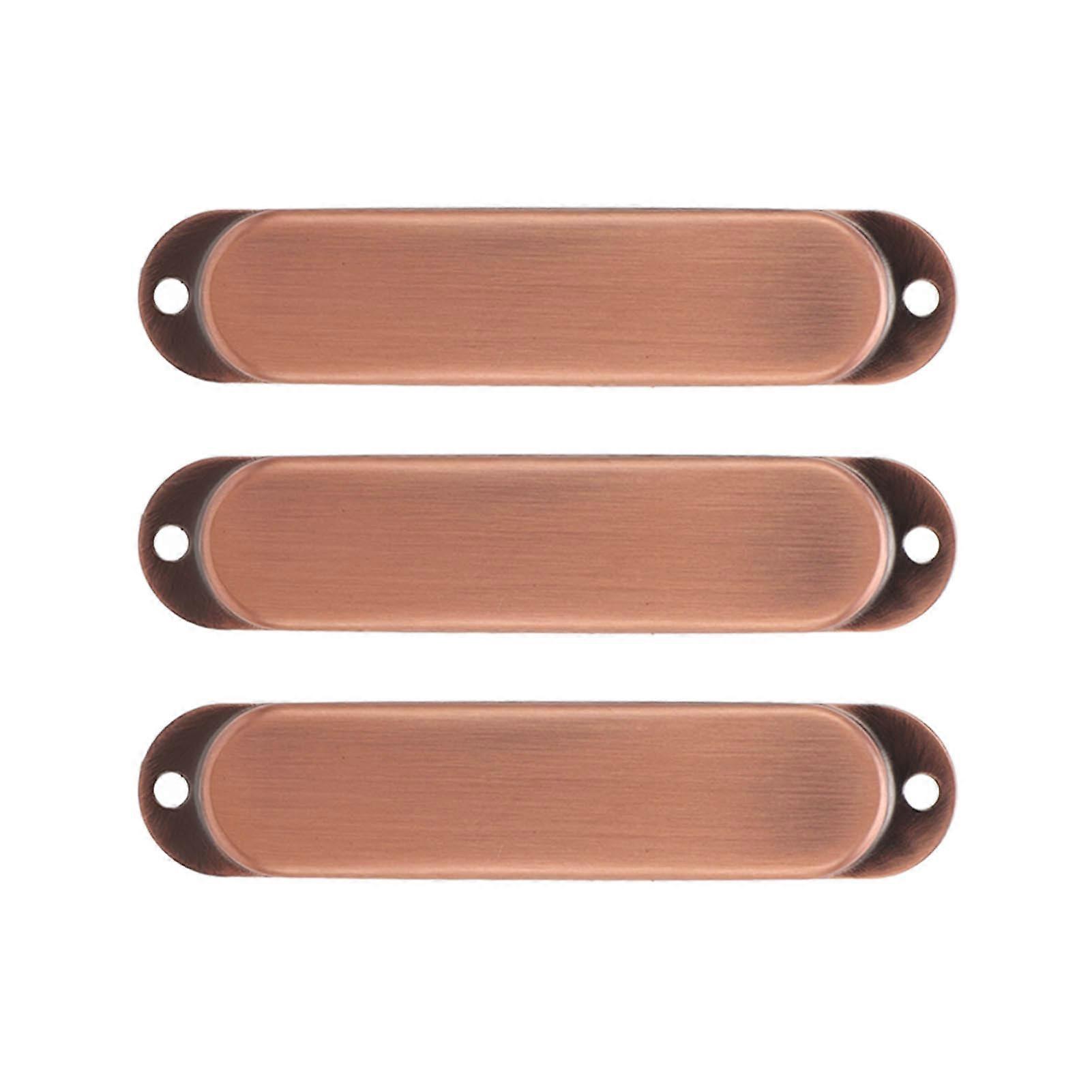 Electric Guitar Single Coil Pickup Covers Set 3Pcs Copper Accessory Kit Red Bronze