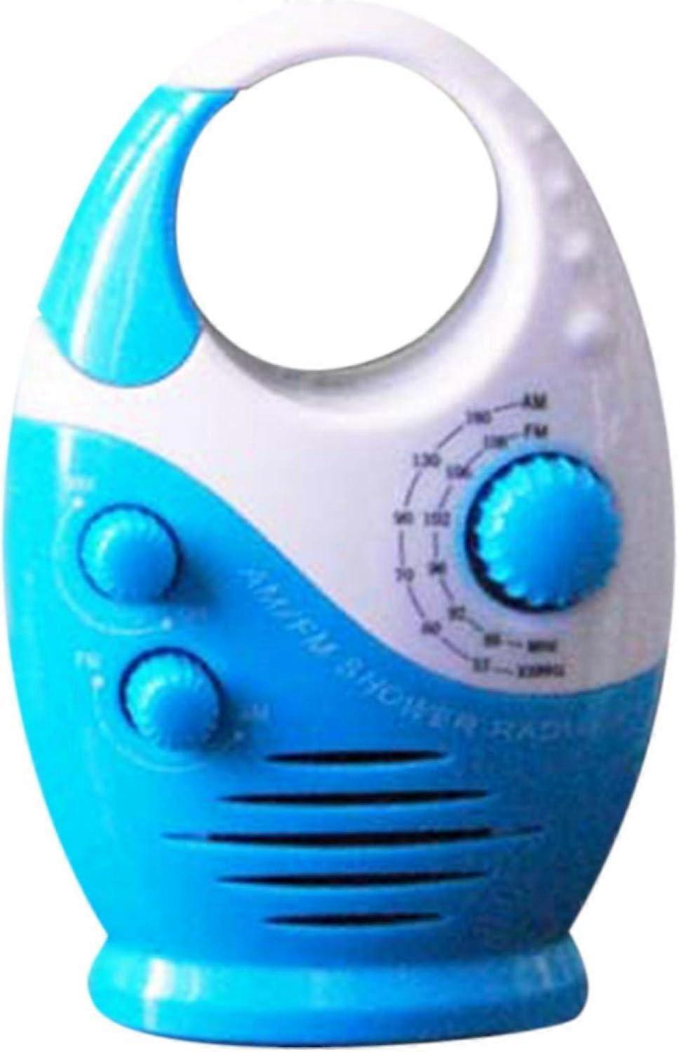 Waterproof Shower Radio, Bathroom Speaker Button Adjustable Volume Hanging AM/FM Radio with Top Handle