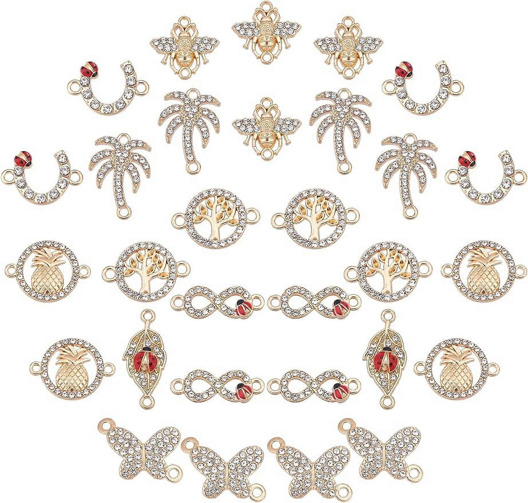 48Pcs Rhinestone Linking Connector Charms Links Charm