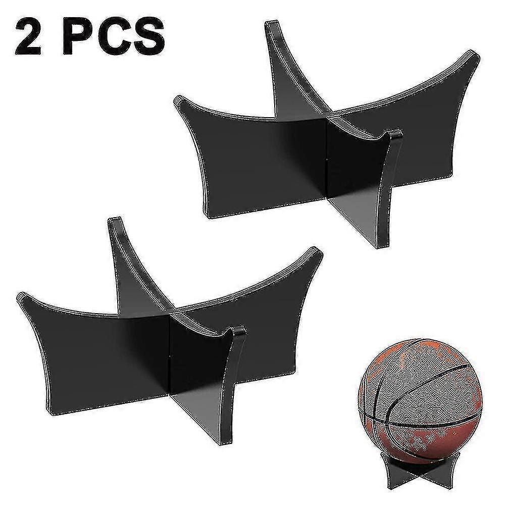 2 Pieces Basketball Stand Holder Football Stand Acrylic Ball Display
