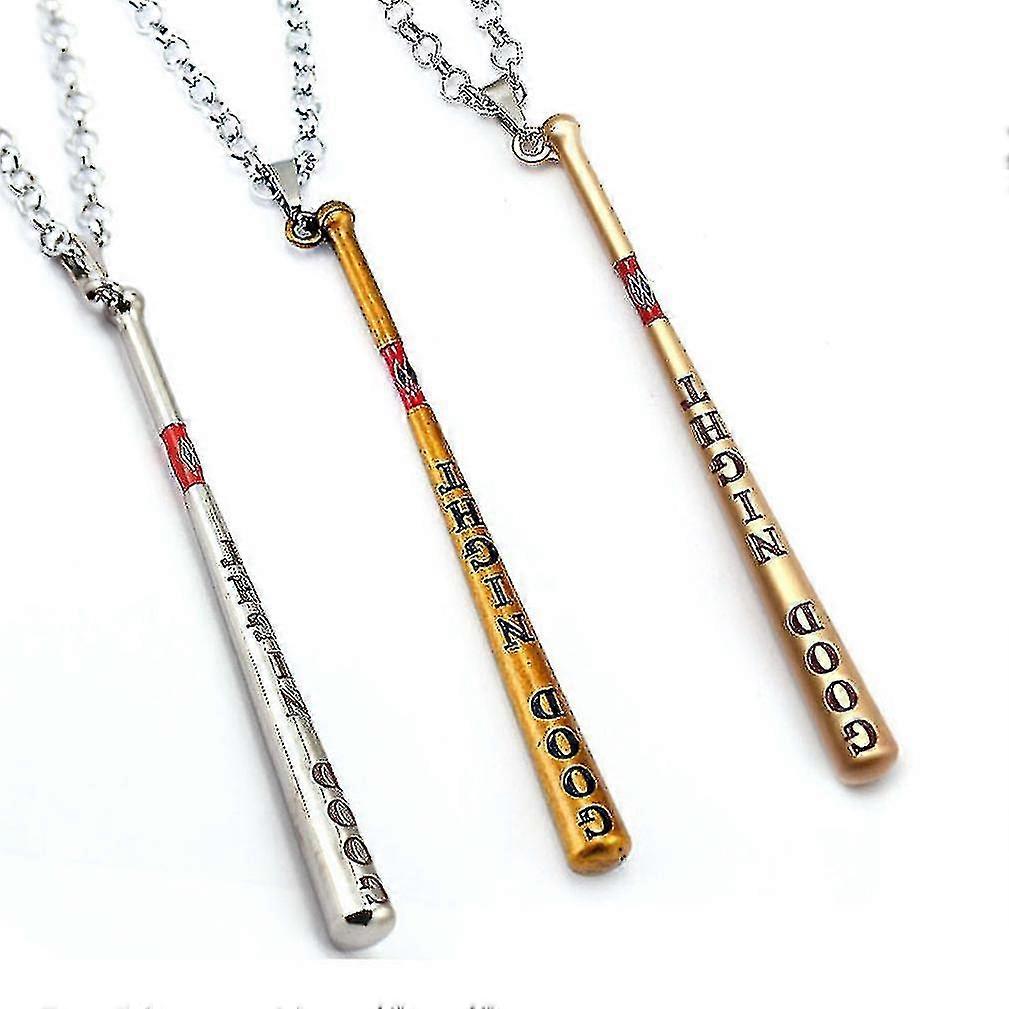 hmwy-3pcs suicide team baseball bat necklace harleen quinzel