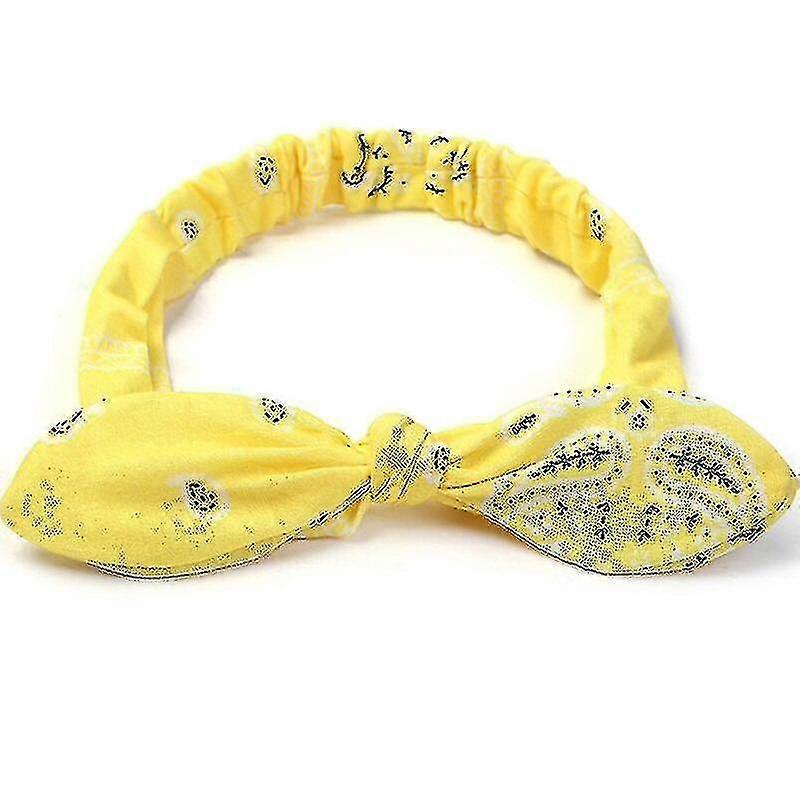 new boho women soft solid color printed headband retro cross knot elastic headband turban girls hair