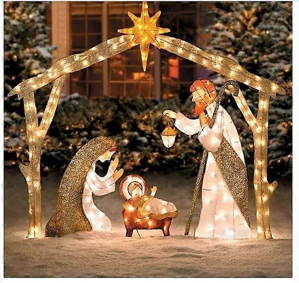 Indoor/Outdoor Nativity Scene Set with Vibrant LED Lights