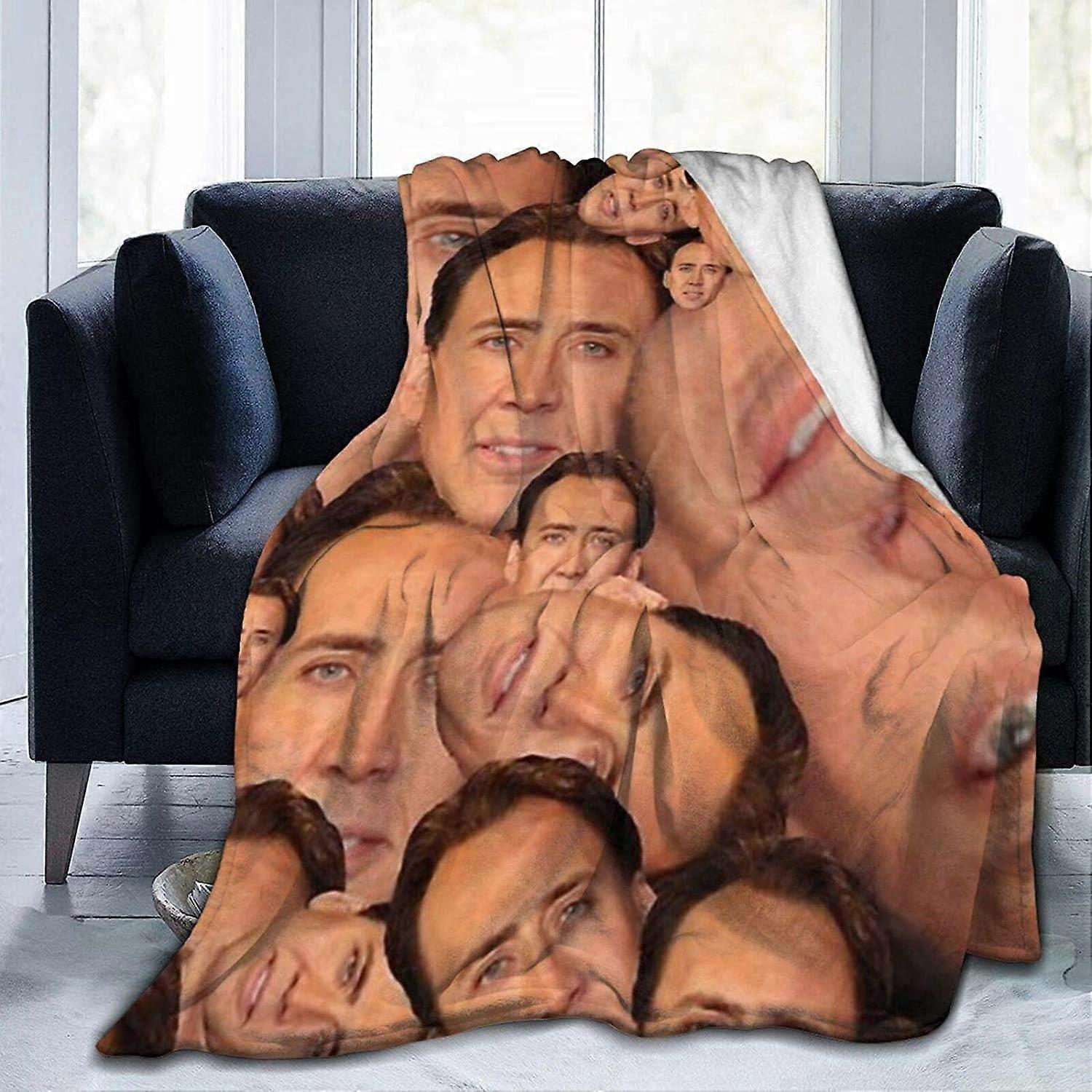 Cobertor de Flanela Nicolas Cage Collage Macio e Leve - SYS20404