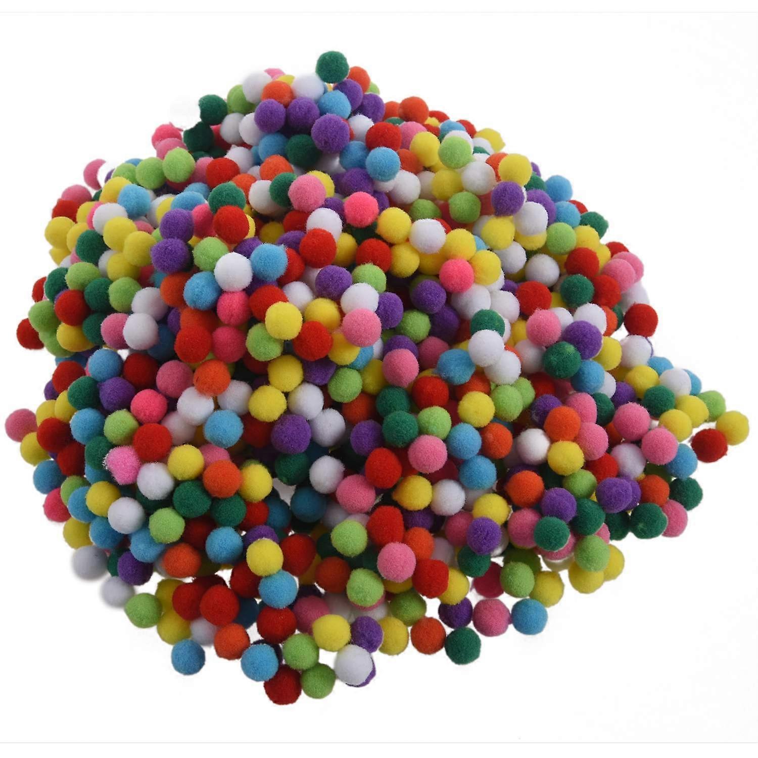 1000 Pcs 10mm Mixed Color Soft Fluffy Poms Pompoms for kids Crafts