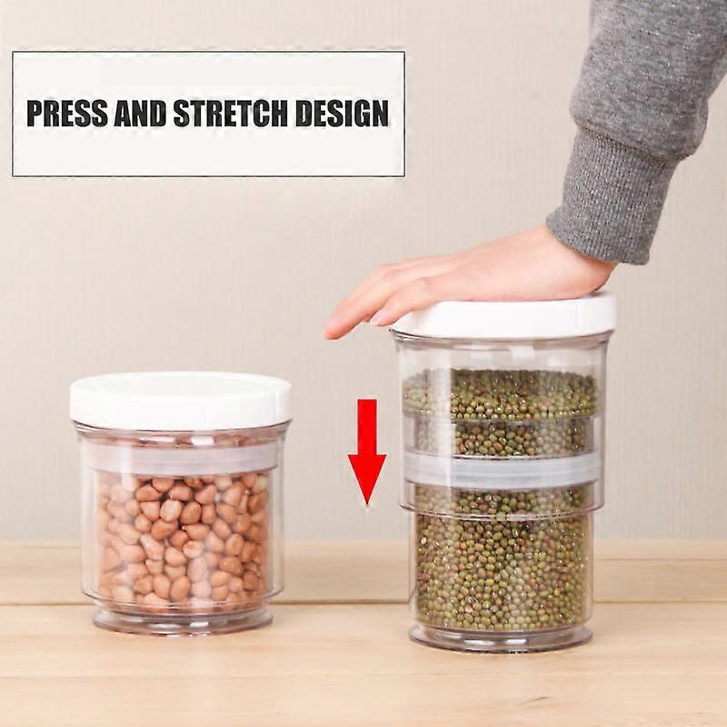 Vacuum Food Storage Compression Container Cup with Lids Airtight Adjustable Sealed Plastic Cup