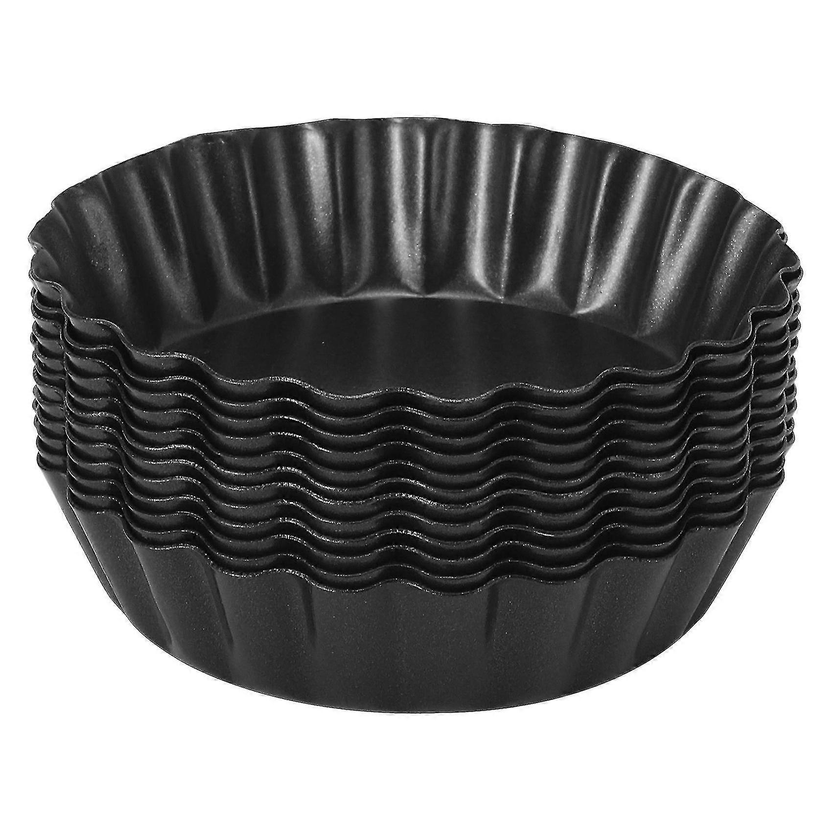 12 Pcs Egg Tart Molds, 3 polegadas Mini Tart Pans removíveis Bm, bolo bolo molde estanho Ba T