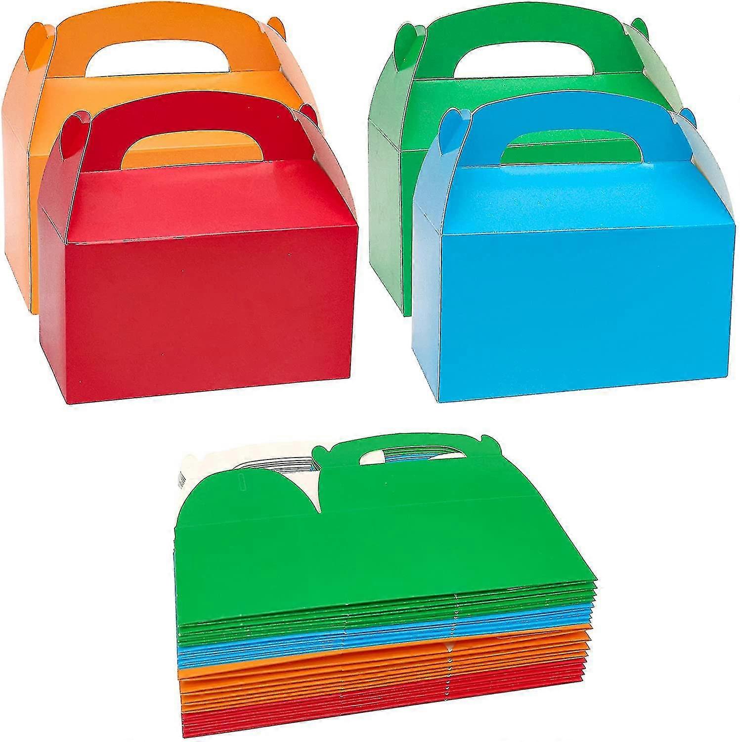 20pcs Party Treat Boxes With Handle Kraft Wrapping Paper Boxes For Birthday Party Wedding