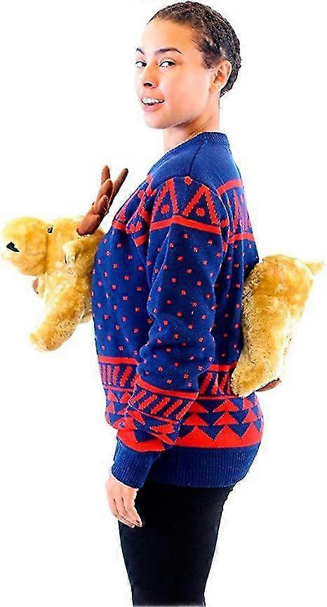 3D T-Rex rot und grün Erwachsene Pullover hässlicher Weihnachtspullover