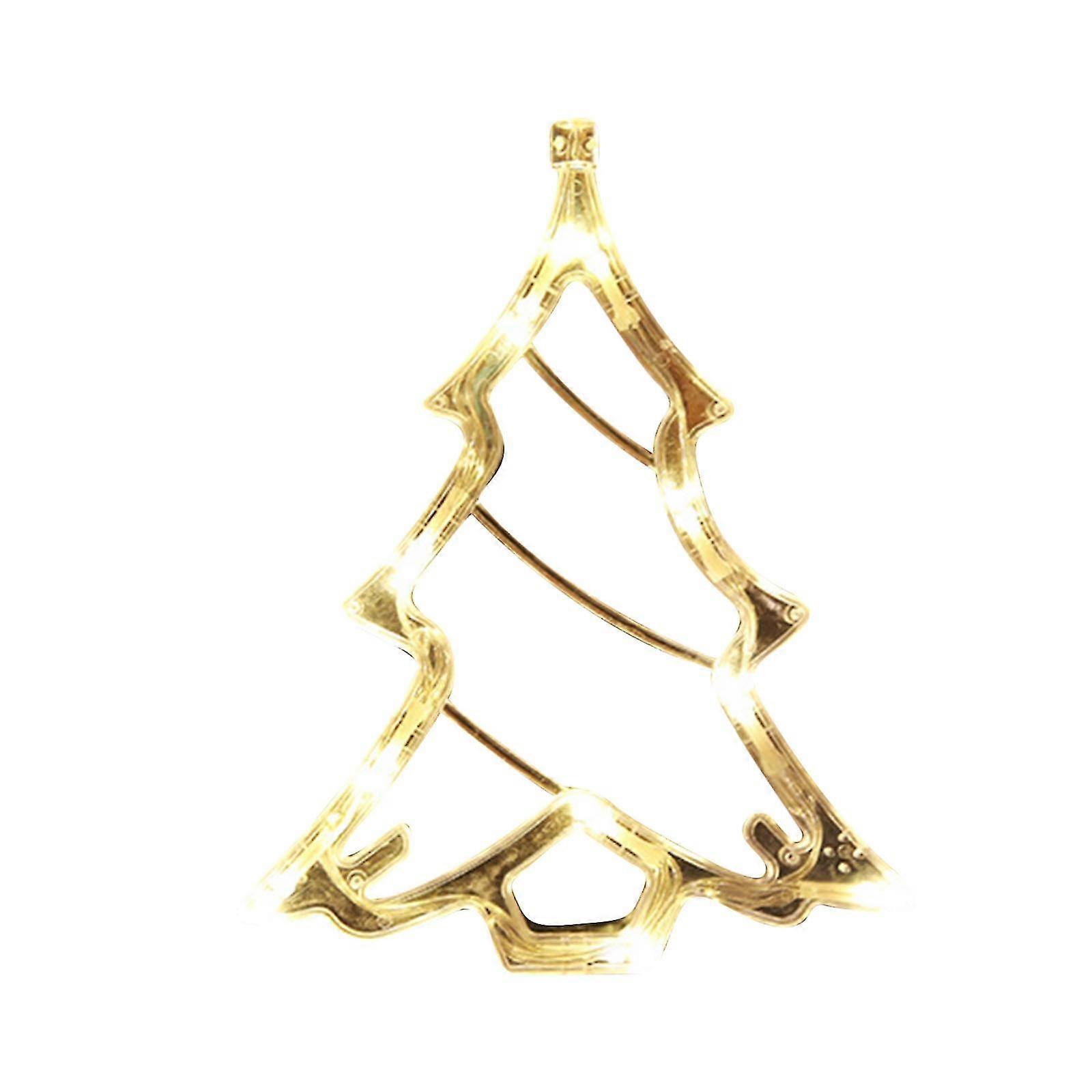 Led Sucker Lights Christmas Tree Bells Snowflake Elk Window Decorations Lights