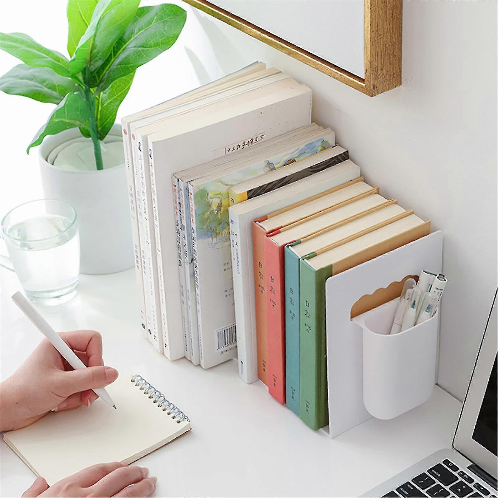 Retractable Desktop Book Organizer Storage Rack Office Document Textbook Shelf