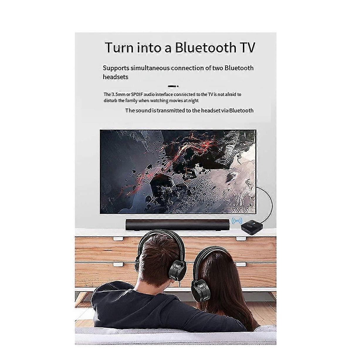 Bluetooth Audio Transmitter Model Btc880 Bluetooth 5.0 Wireless Adapter Multifunction 2-in-1 Audio Receiver Transmitter