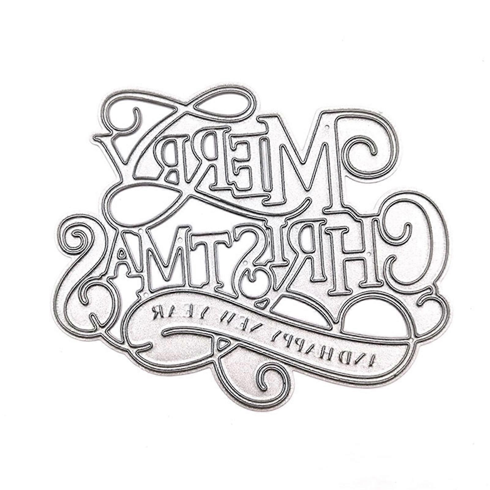 Christmas Die Cut Merry Christmas Letters DIY Carbon Steel Anti-corrosion Smooth Edge Cutting Die Decorative Crafts