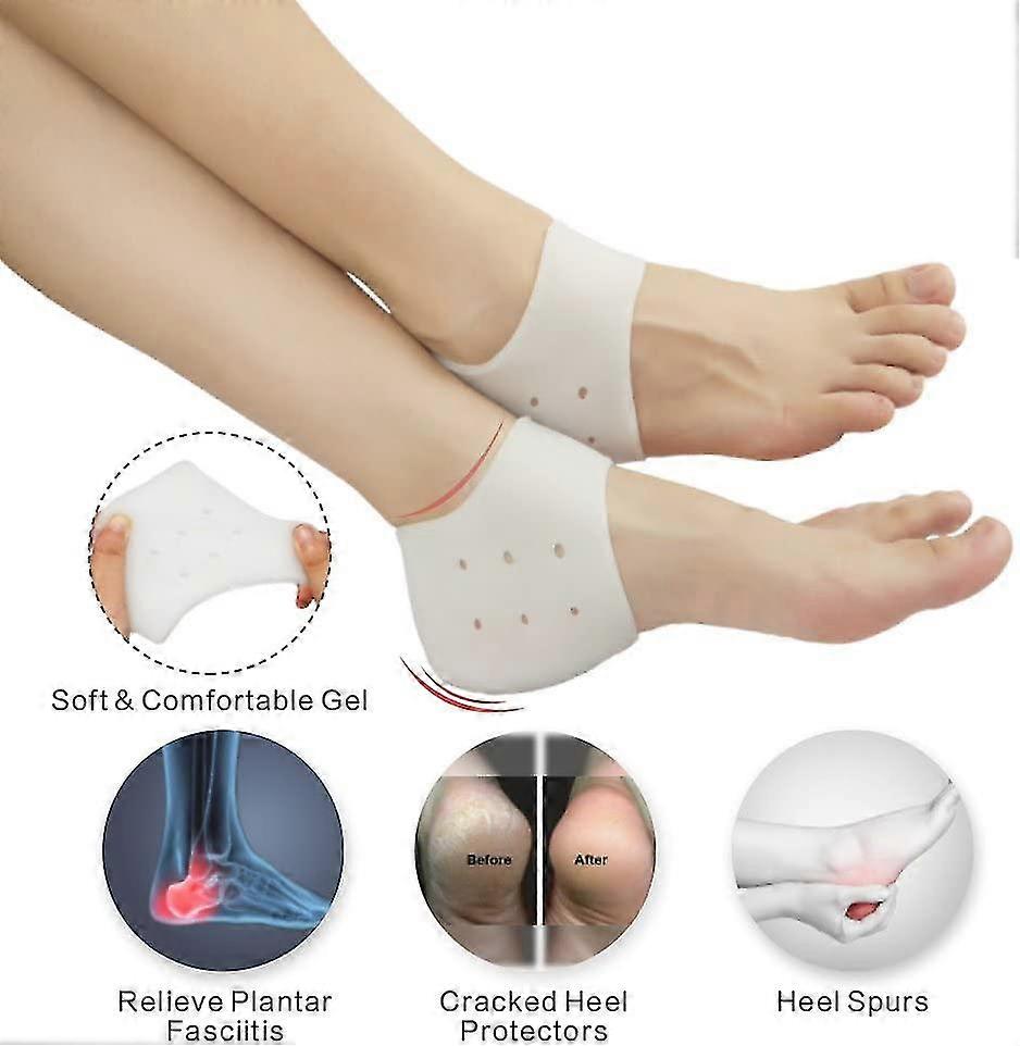5 Pairs Heel Cups, Plantar Fasciitis Inserts, Heel Pads Cushion Great For Heel Pain, Heal Dry Cracked Heels, Achilles Tendinitis, For Men & Women