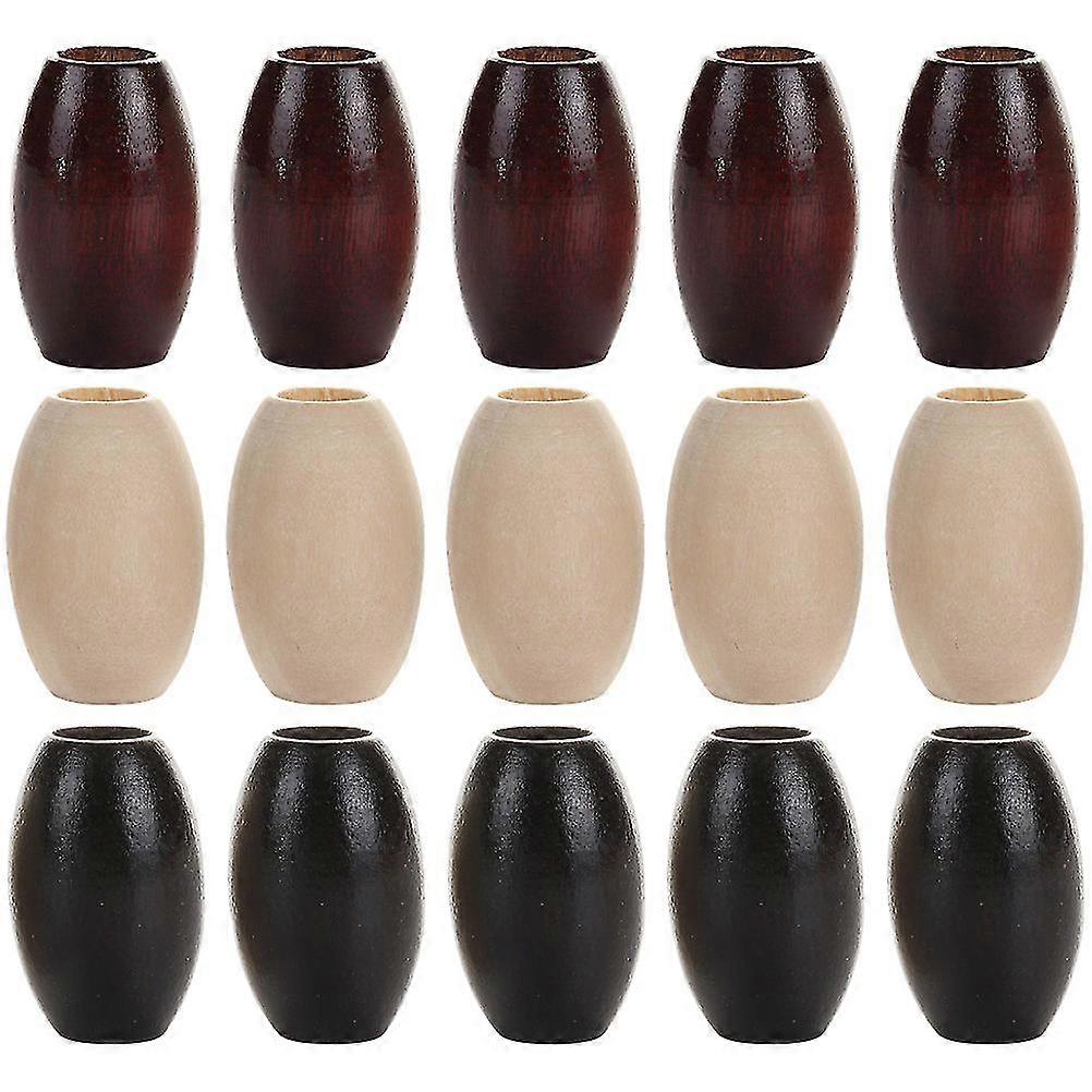 30 قطعة من الخرز الخشبي البيضاوي، خرز خشبي فضفاض، إكليل من الخرز الخشبي، خرز DIY، لوازم DIY