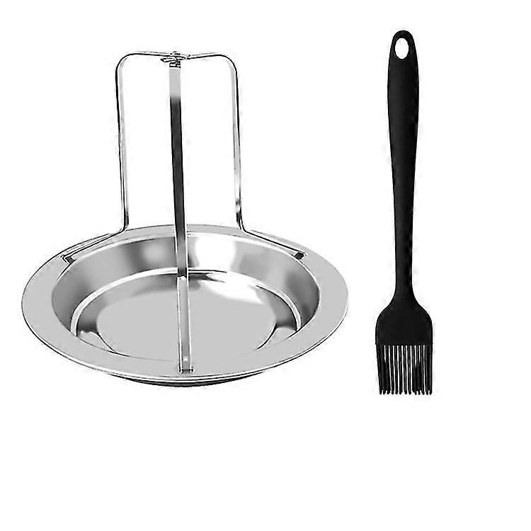 Stainless Steel Chicken Rack, Vertical Chicken Rack with Oil Brush, Non-Stick Chicken Roaster, Vertical Roasting Rack for Oven Barbecue