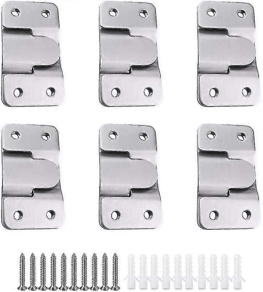 6 Pairs 12 Pack Concealed Mounting Bracket Embedded Interlock Hanging Buckle