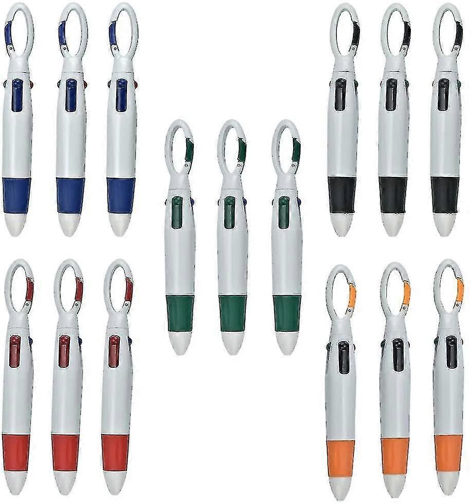 15 Pieces Multicolor Ballpoint Pens 4 Colors In 1 Retractable Ballpoint Pens
